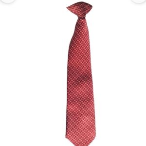 Red Geometric Boys Clip On Necktie 12" Long 2"